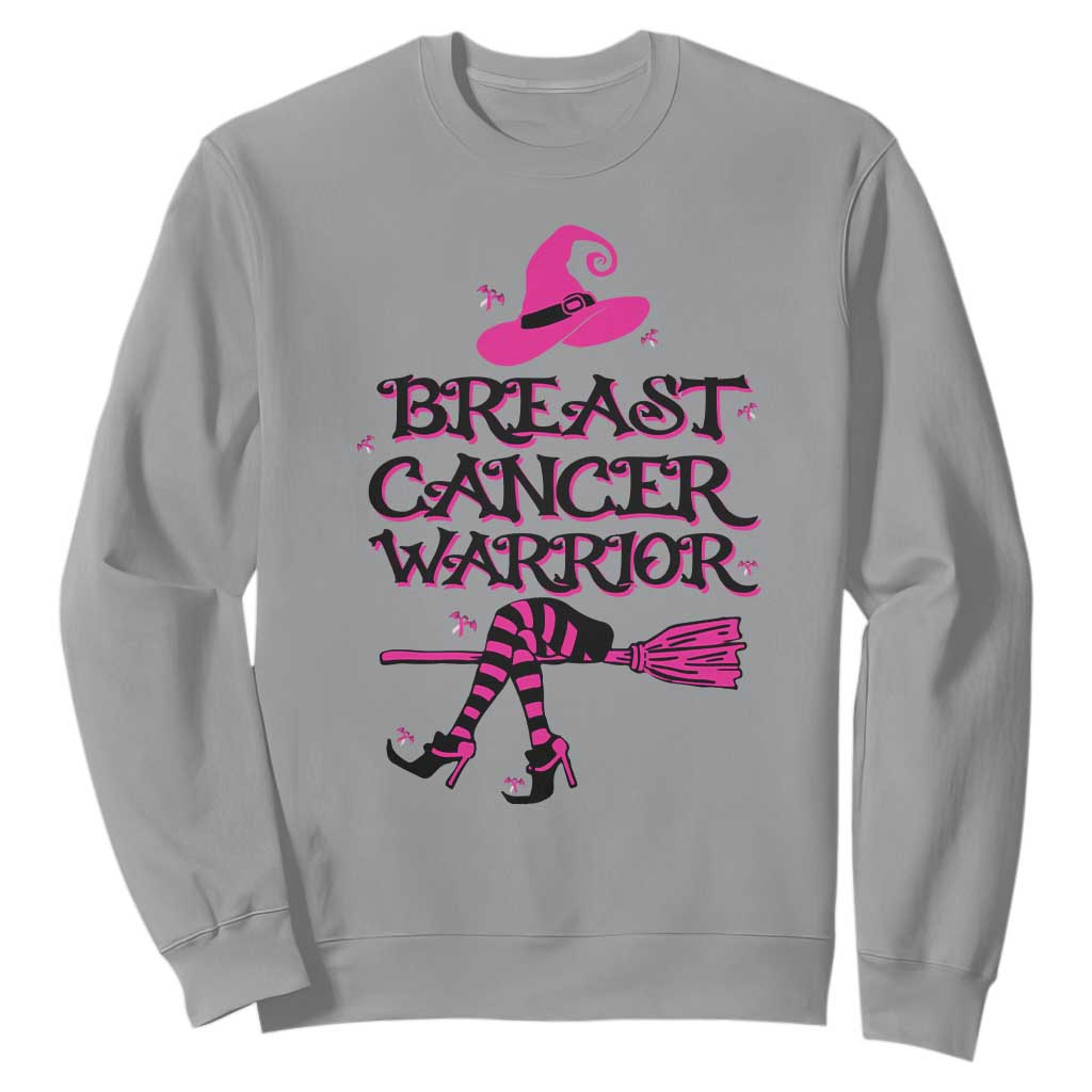 Breast Cancer Warrior Witch Sweatshirt Pink Ribbon Hat Shoes Witchy Vibe