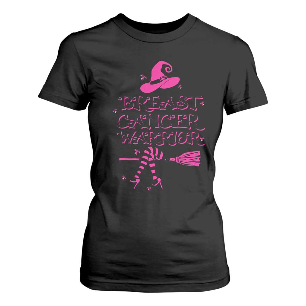 Breast Cancer Warrior Witch T Shirt For Women Pink Ribbon Hat Shoes Witchy Vibe