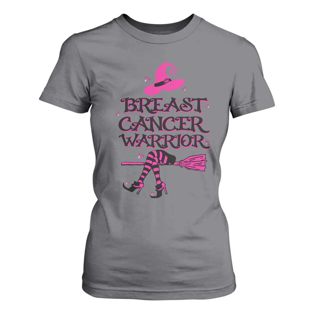 Breast Cancer Warrior Witch T Shirt For Women Pink Ribbon Hat Shoes Witchy Vibe
