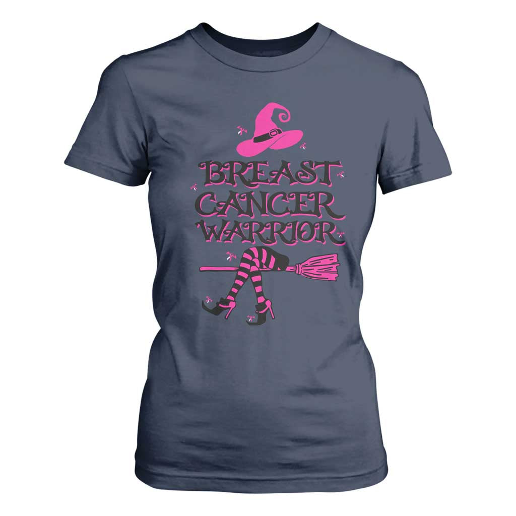Breast Cancer Warrior Witch T Shirt For Women Pink Ribbon Hat Shoes Witchy Vibe