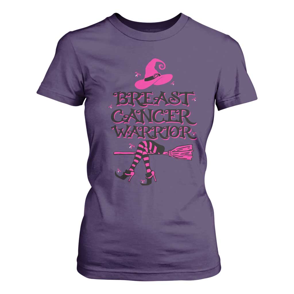Breast Cancer Warrior Witch T Shirt For Women Pink Ribbon Hat Shoes Witchy Vibe