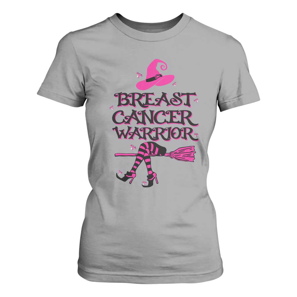 Breast Cancer Warrior Witch T Shirt For Women Pink Ribbon Hat Shoes Witchy Vibe