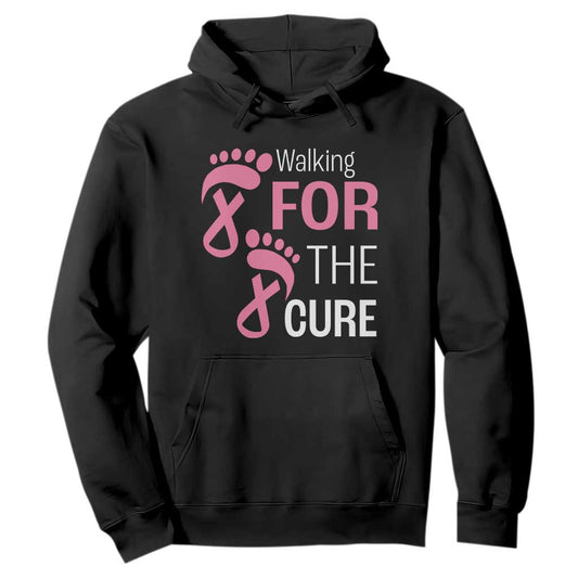 Breast Cancer Support Hoodie Walking For The Cure Pink Ribbon Footprints