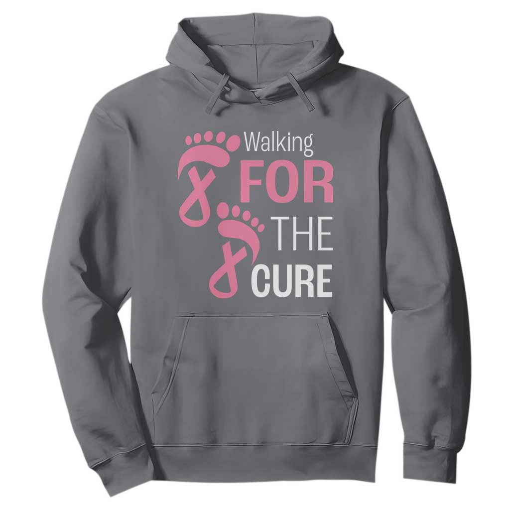 Breast Cancer Support Hoodie Walking For The Cure Pink Ribbon Footprints