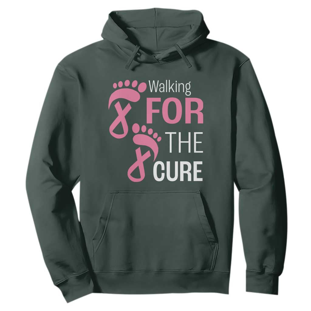 Breast Cancer Support Hoodie Walking For The Cure Pink Ribbon Footprints