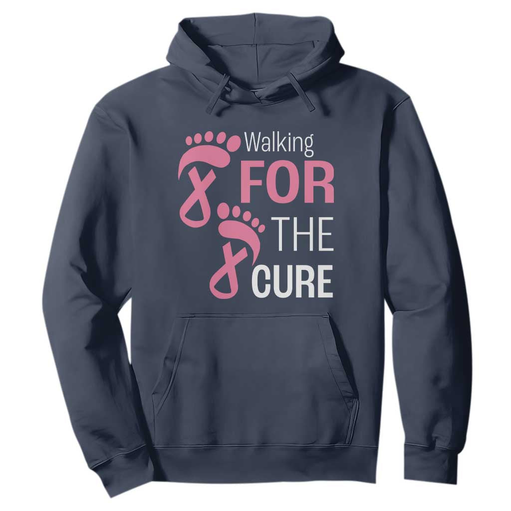 Breast Cancer Support Hoodie Walking For The Cure Pink Ribbon Footprints