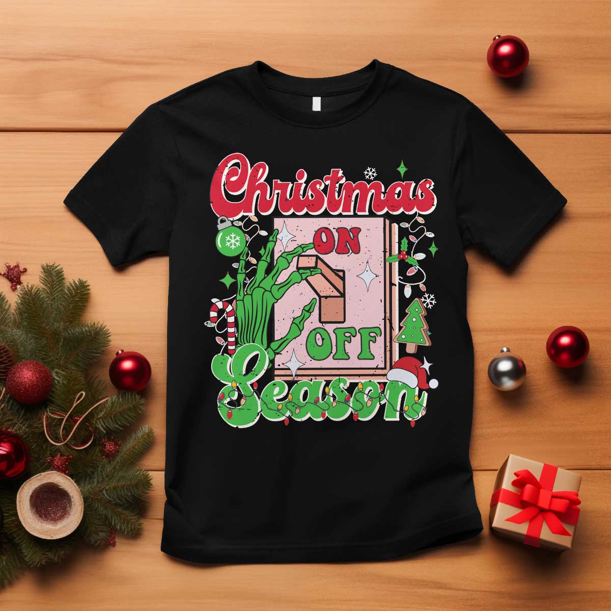funny-christmas-season-t-shirt-switch-red-and-green-skeleton-hand