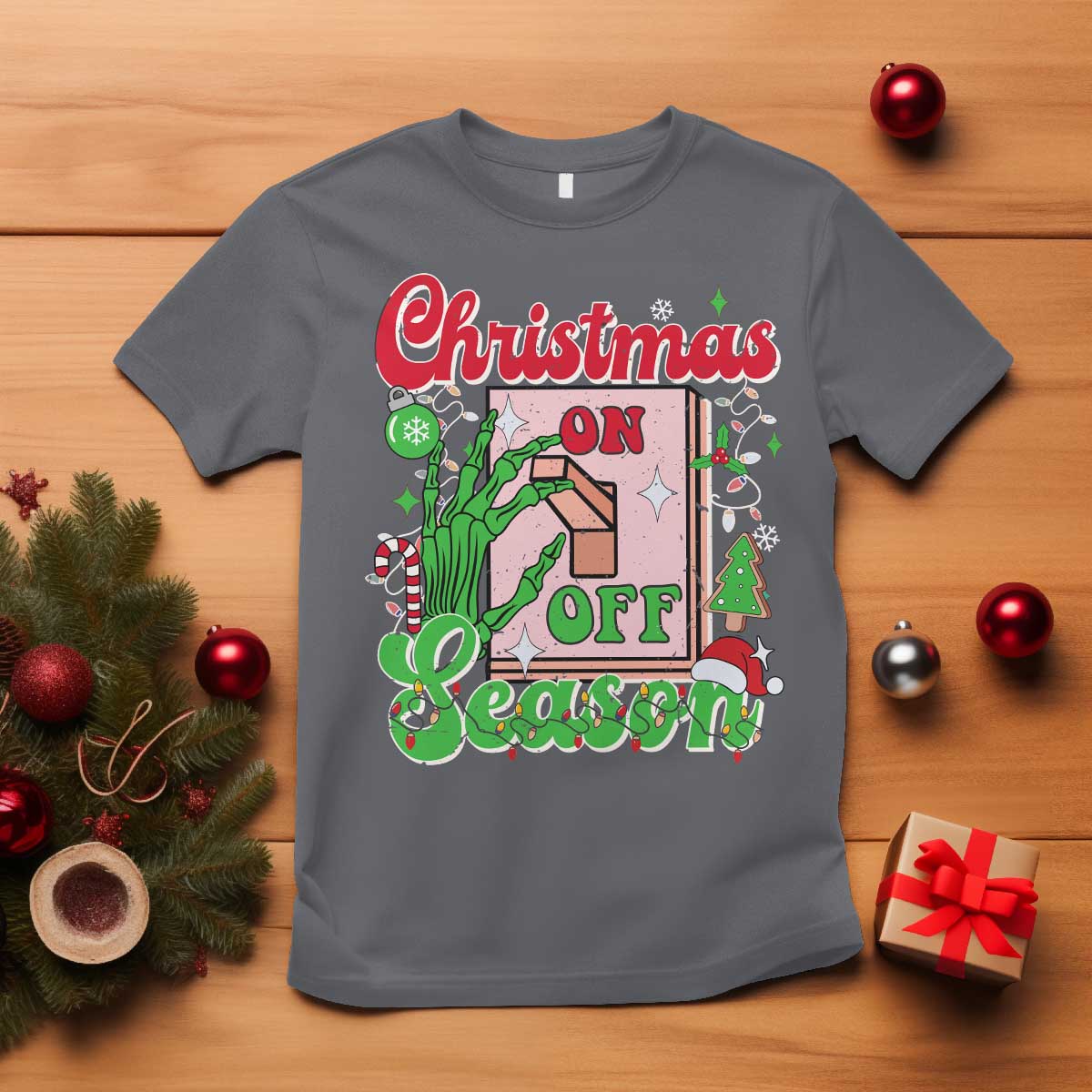 funny-christmas-season-t-shirt-switch-red-and-green-skeleton-hand