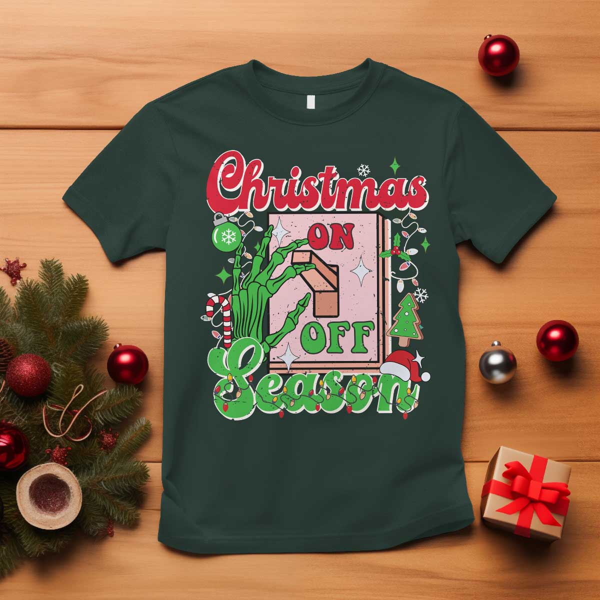 funny-christmas-season-t-shirt-switch-red-and-green-skeleton-hand