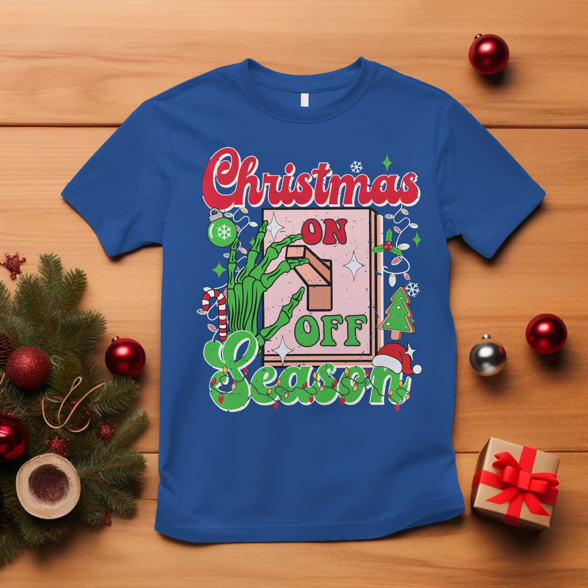 funny-christmas-season-t-shirt-switch-red-and-green-skeleton-hand