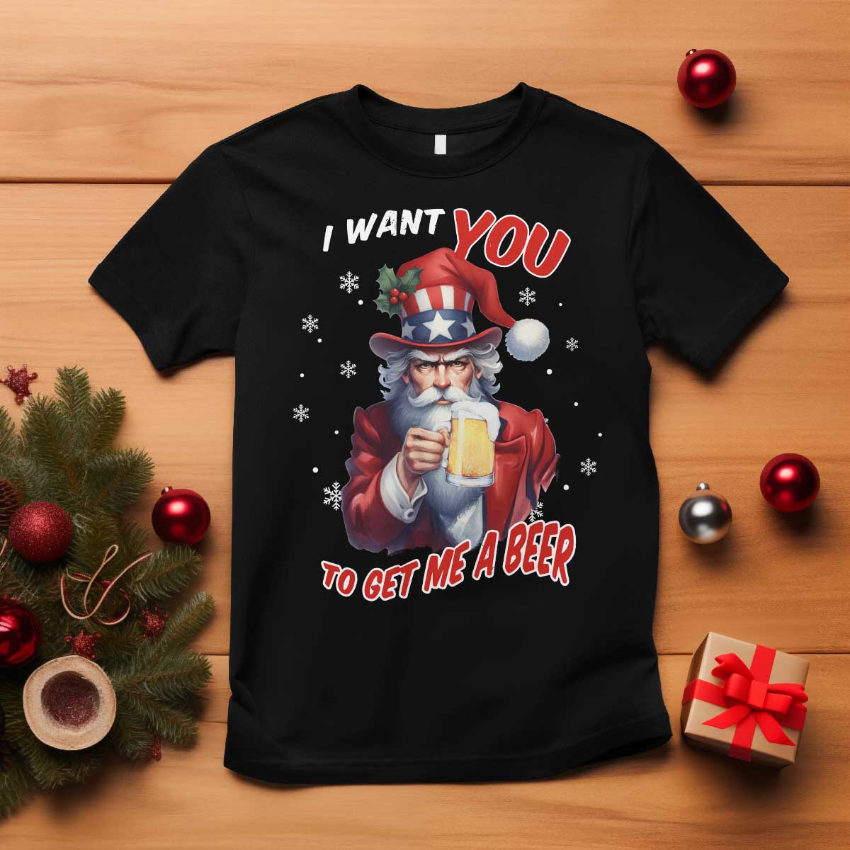 funny-christmas-beer-t-shirt-i-want-you-to-get-me-a-beer-santa-uncle-sam