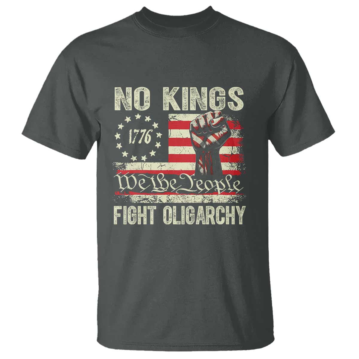 funny-no-kings-fight-oligarchy-t-shirt-betsy-ross-flag-hand-fist