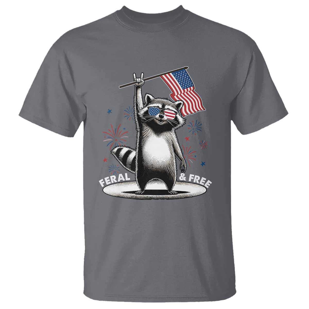 funny-feral-and-free-t-shirt-4th-of-july-patriotic-raccoon-with-american-flag-fireworks