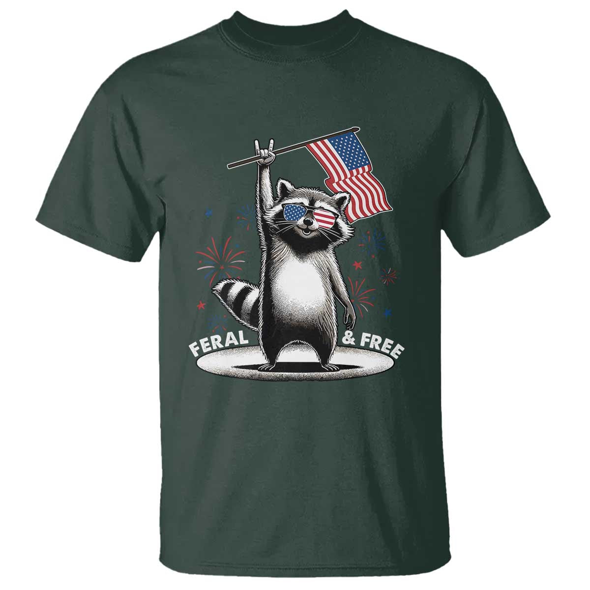 funny-feral-and-free-t-shirt-4th-of-july-patriotic-raccoon-with-american-flag-fireworks