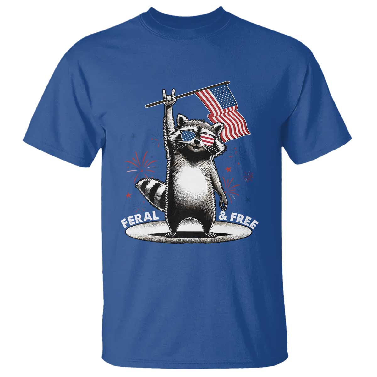 funny-feral-and-free-t-shirt-4th-of-july-patriotic-raccoon-with-american-flag-fireworks
