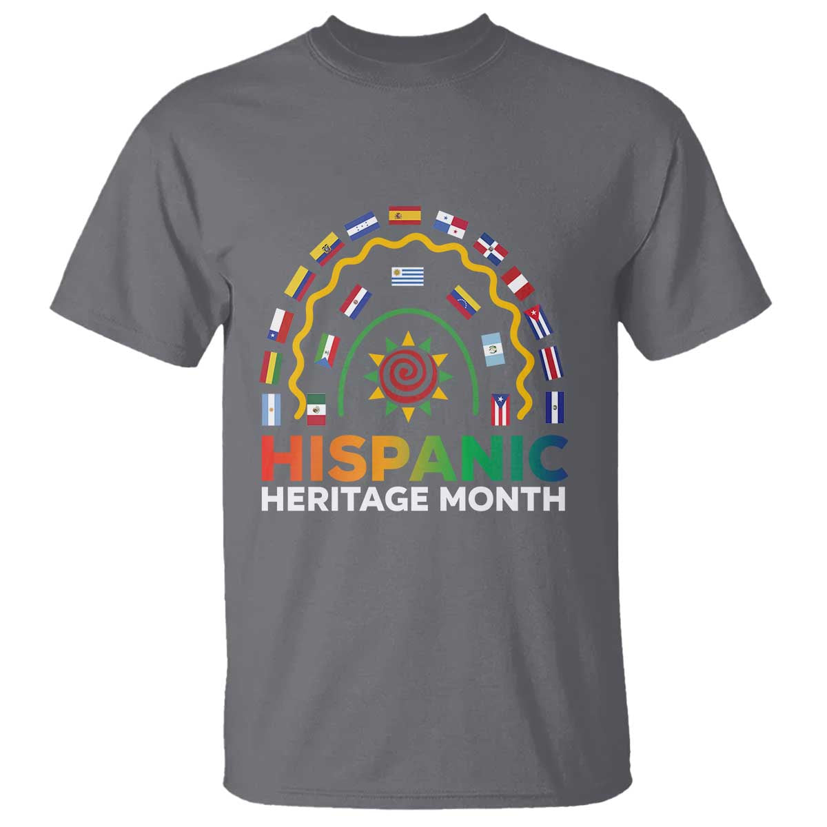 hispanic-heritage-month-t-shirt-hispanic-countries-rainbow-flag-sunflower