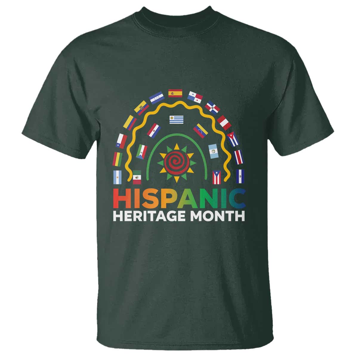 hispanic-heritage-month-t-shirt-hispanic-countries-rainbow-flag-sunflower