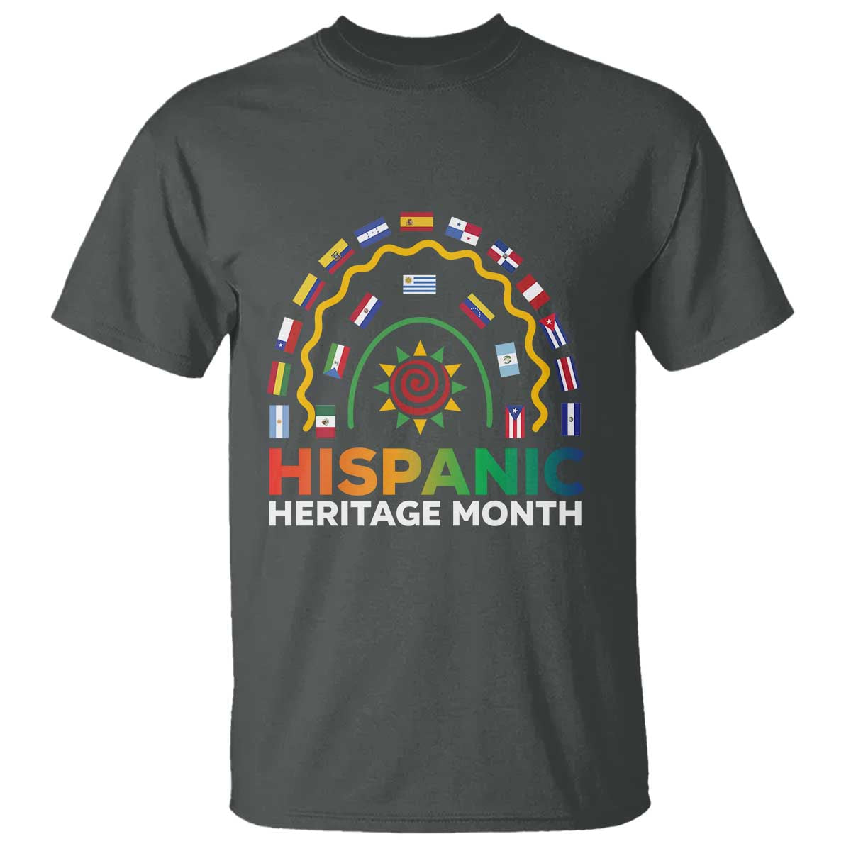 hispanic-heritage-month-t-shirt-hispanic-countries-rainbow-flag-sunflower