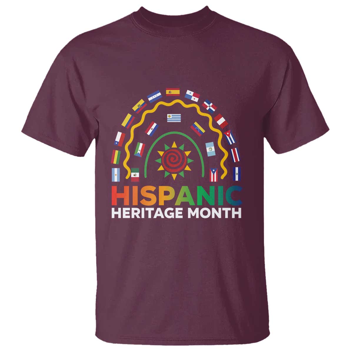 hispanic-heritage-month-t-shirt-hispanic-countries-rainbow-flag-sunflower