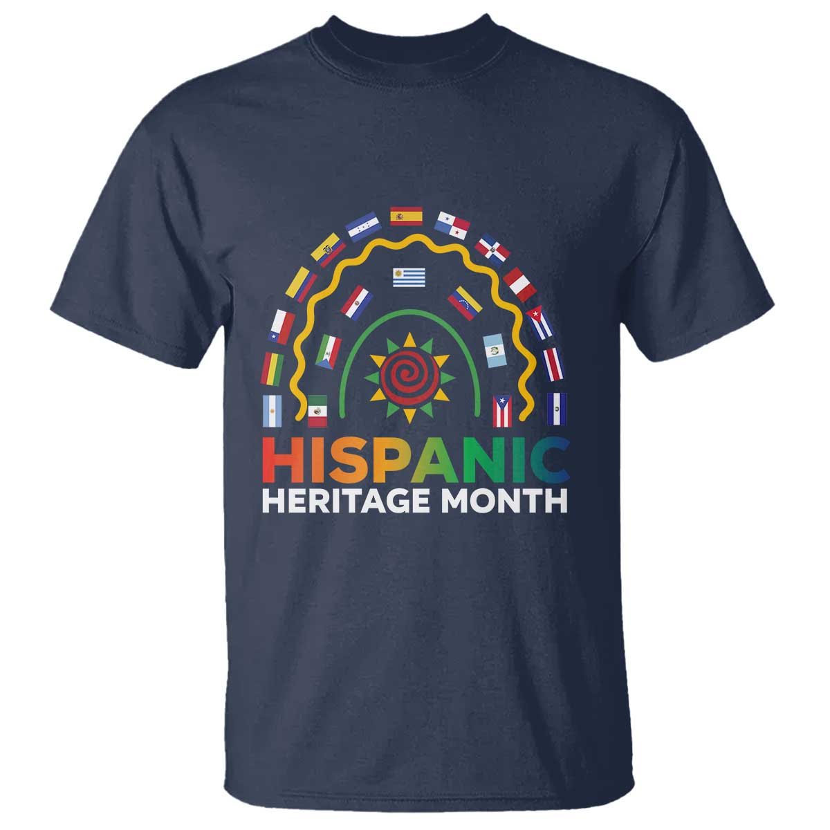hispanic-heritage-month-t-shirt-hispanic-countries-rainbow-flag-sunflower