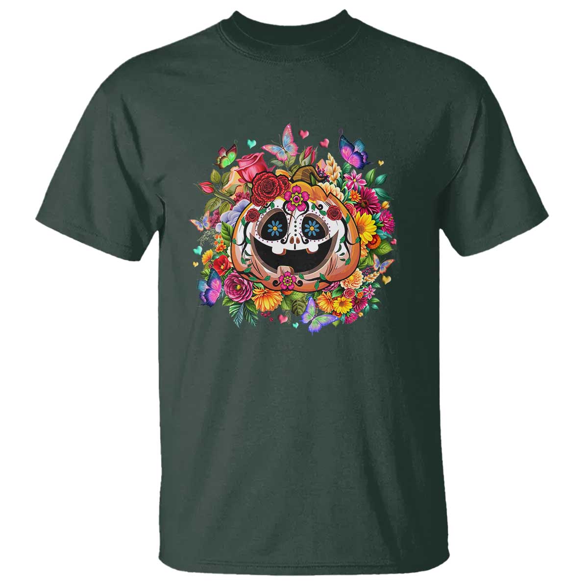 day-of-the-dead-t-shirt-pumpkin-sugar-skull-halloween-flowers