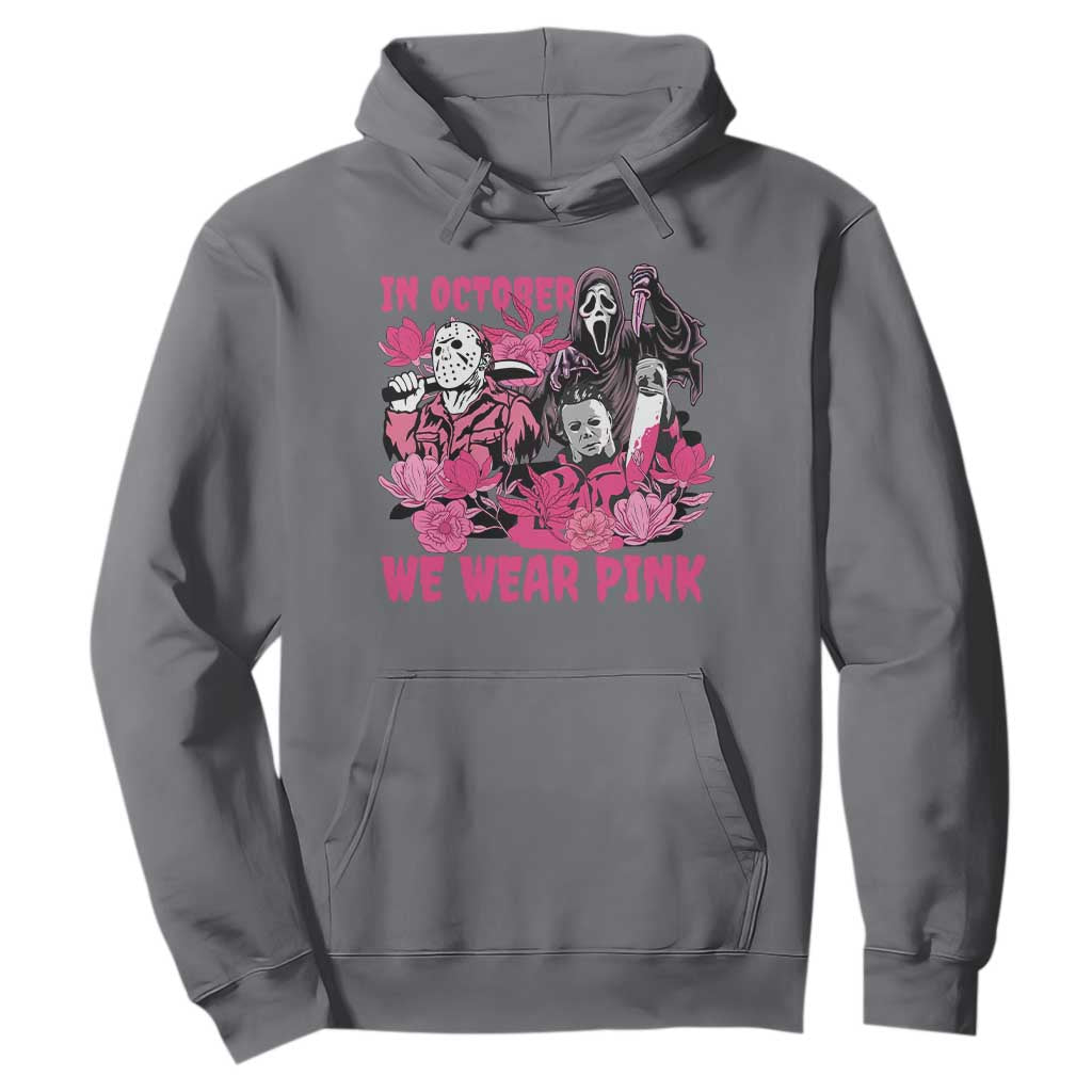 Breast Cancer Support Murderers Hoodie In October We Wear Pink Vintage Flower