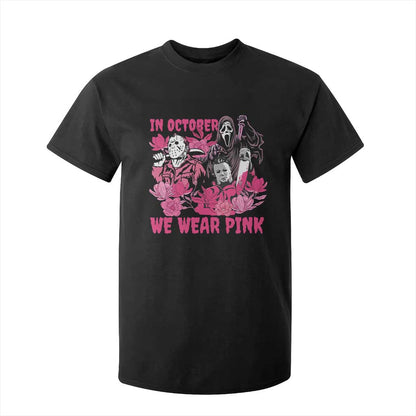 Breast Cancer Support Murderers T Shirt For Kid In October We Wear Pink Vintage Flower