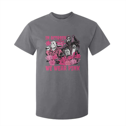 Breast Cancer Support Murderers T Shirt For Kid In October We Wear Pink Vintage Flower