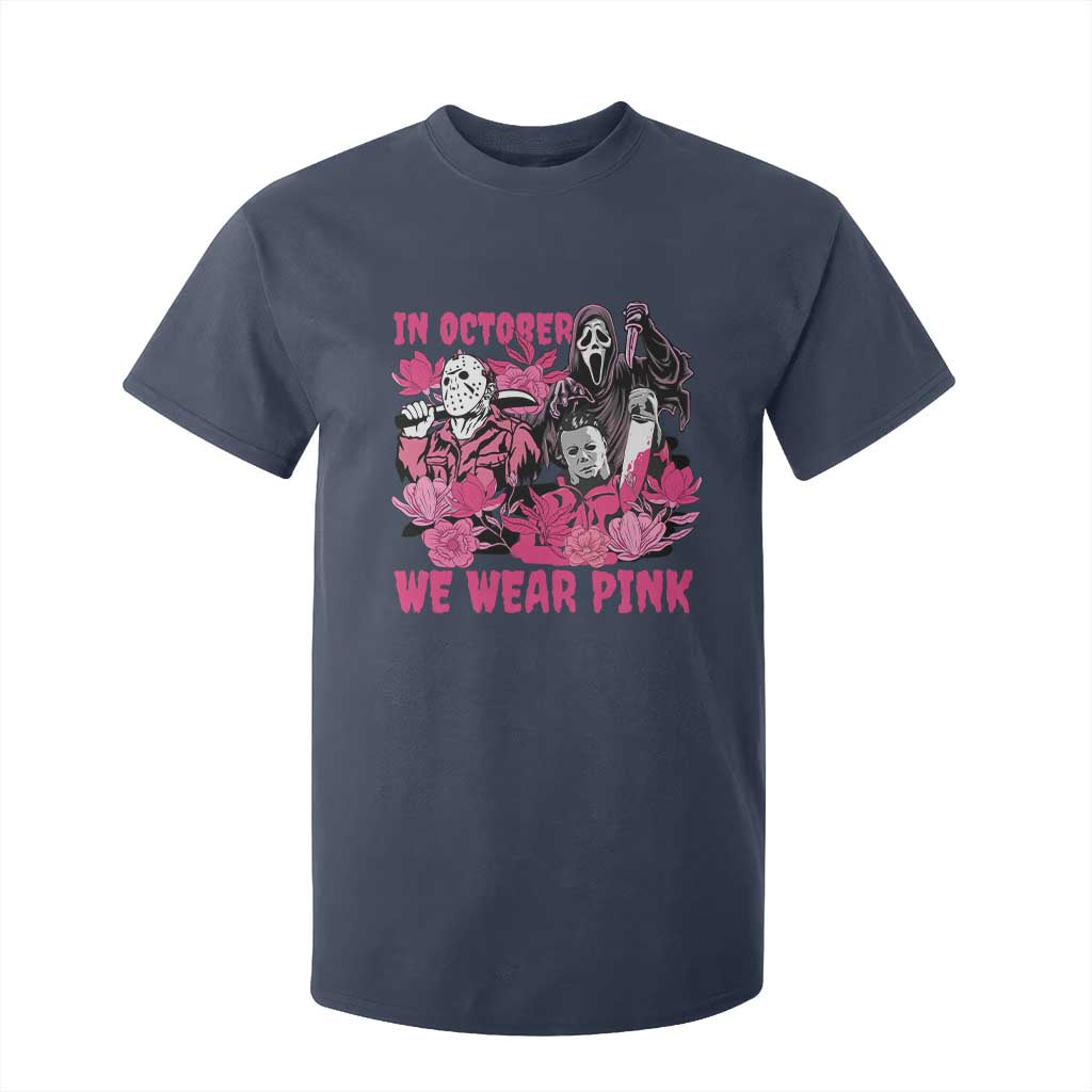 Breast Cancer Support Murderers T Shirt For Kid In October We Wear Pink Vintage Flower
