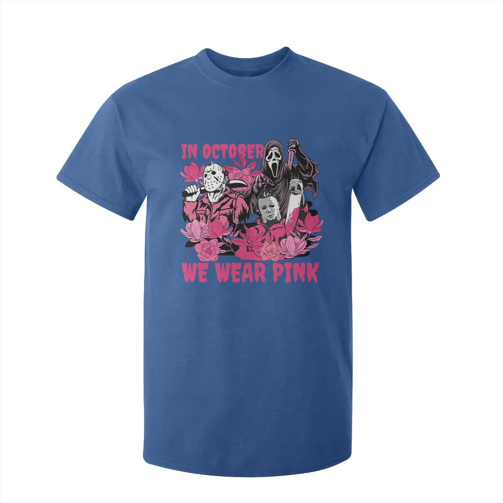 Breast Cancer Support Murderers T Shirt For Kid In October We Wear Pink Vintage Flower