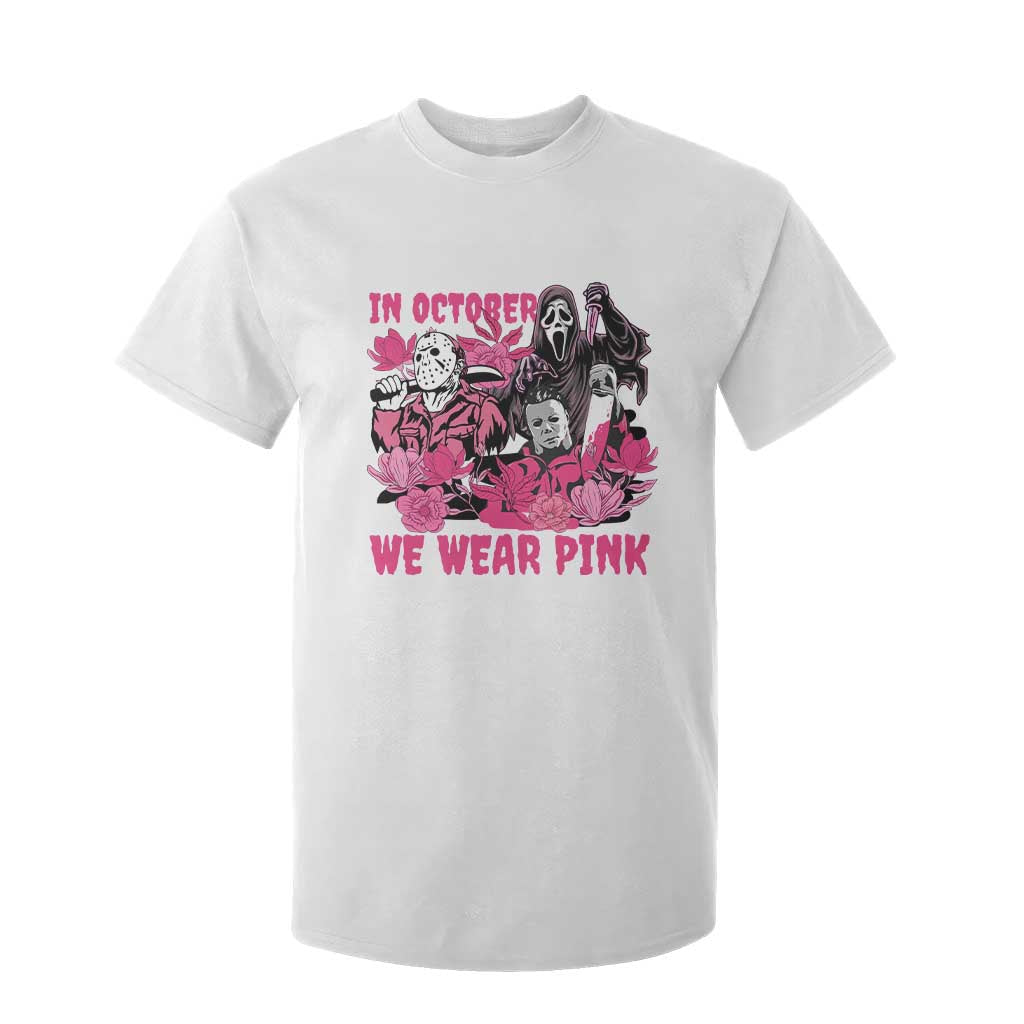Breast Cancer Support Murderers T Shirt For Kid In October We Wear Pink Vintage Flower