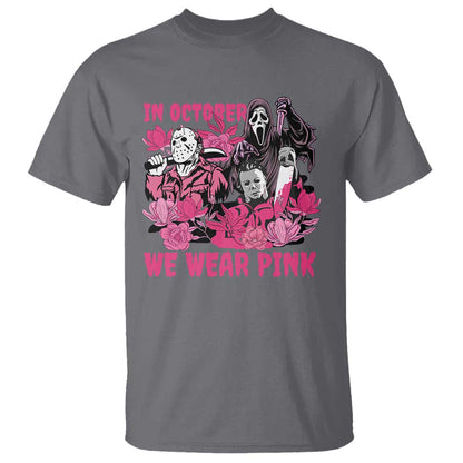 Breast Cancer Support Murderers T Shirt In October We Wear Pink Vintage Flower