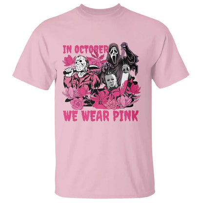 Breast Cancer Support Murderers T Shirt In October We Wear Pink Vintage Flower