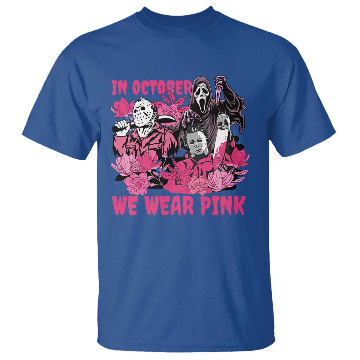 Breast Cancer Support Murderers T Shirt In October We Wear Pink Vintage Flower