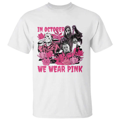Breast Cancer Support Murderers T Shirt In October We Wear Pink Vintage Flower
