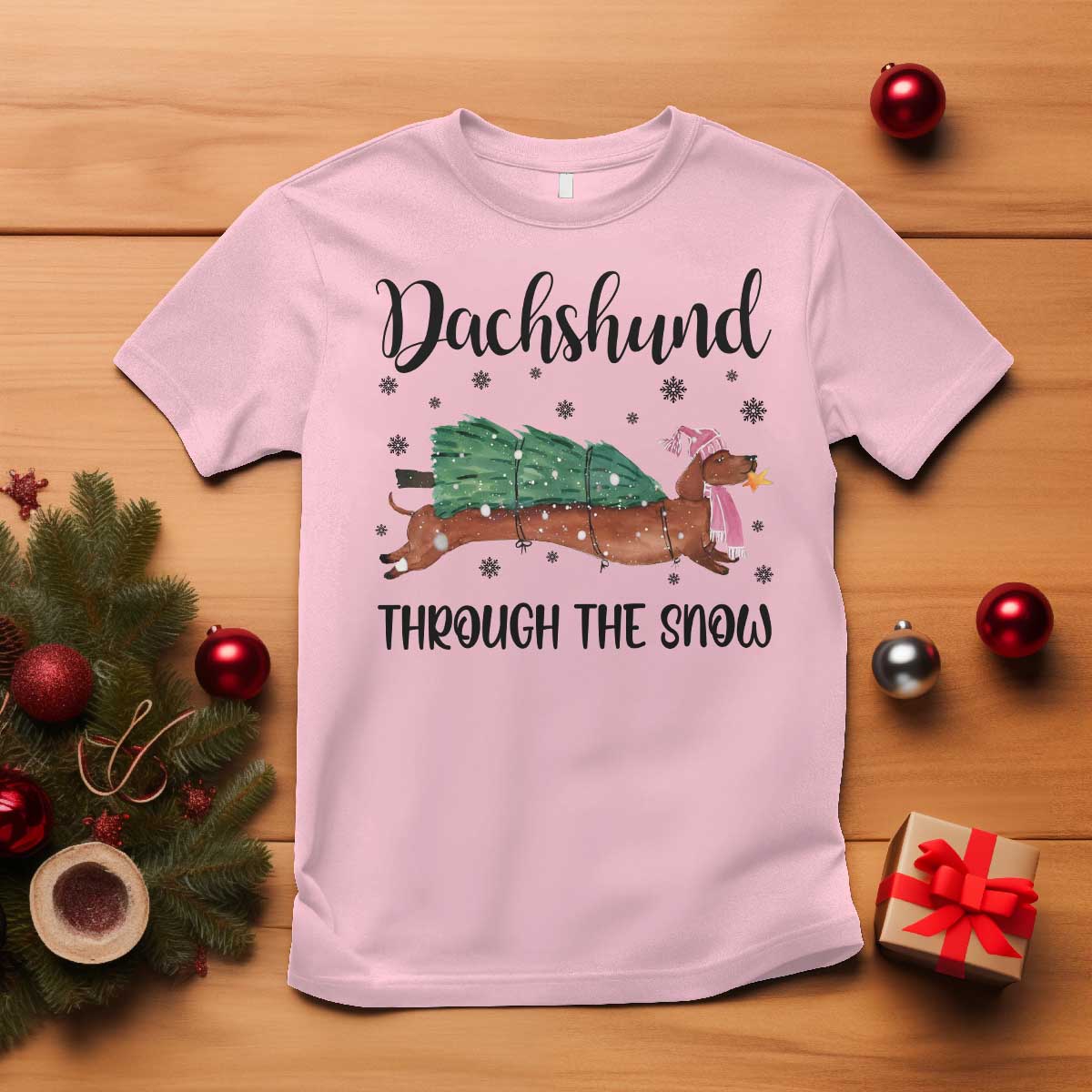 funny-christmas-wiener-dog-t-shirt-dachshund-through-the-snow-xmas-tree