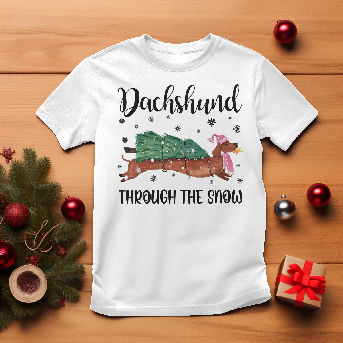 funny-christmas-wiener-dog-t-shirt-dachshund-through-the-snow-xmas-tree