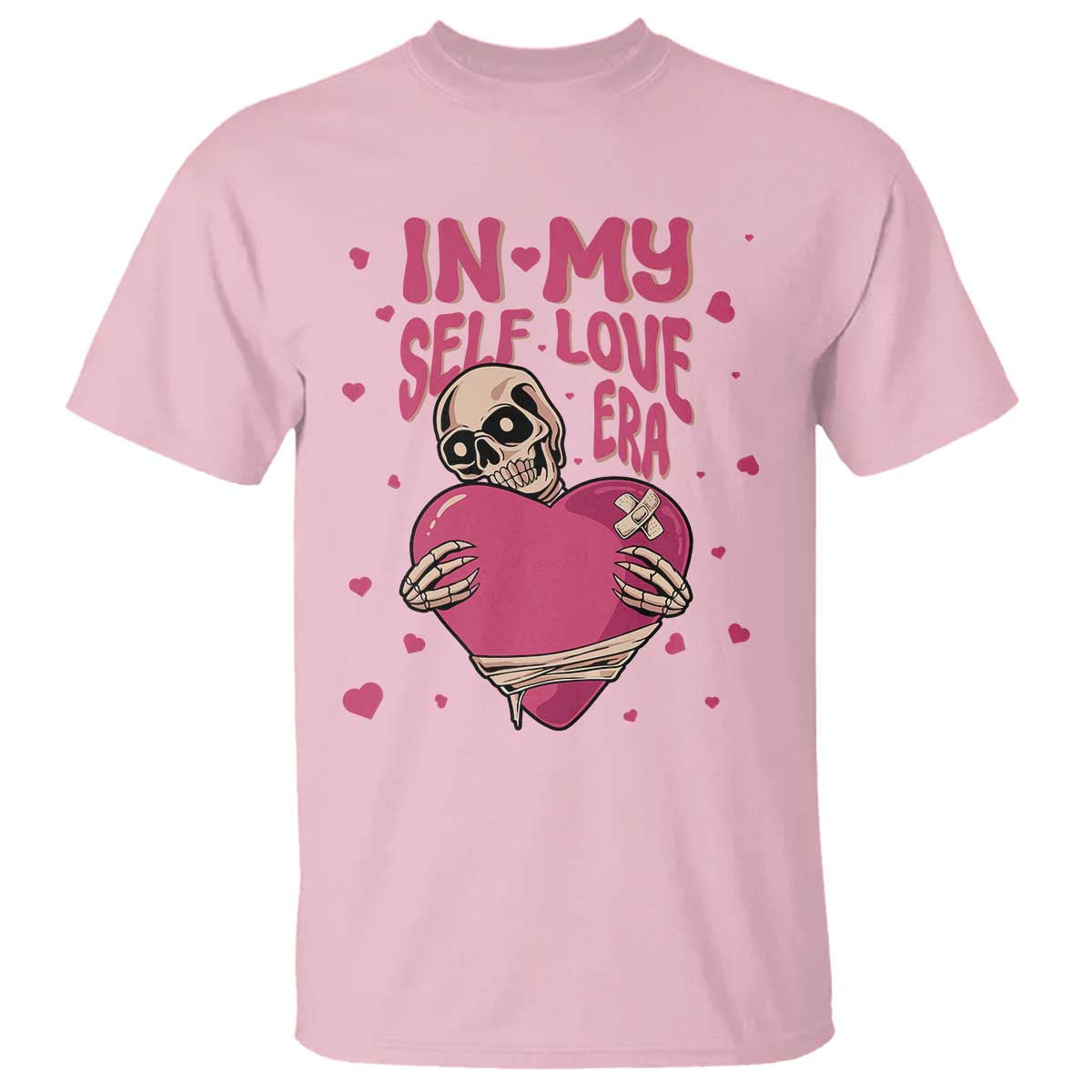 funny-anti-valentines-day-t-shirt-in-my-self-love-era-skeleton-hearts