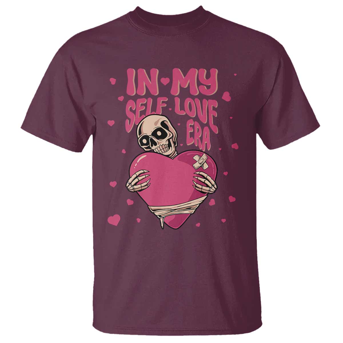 funny-anti-valentines-day-t-shirt-in-my-self-love-era-skeleton-hearts