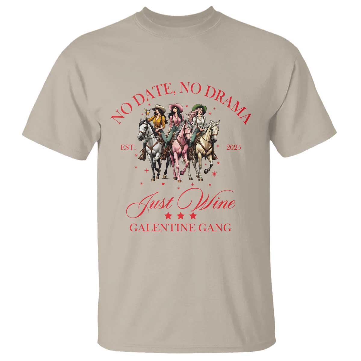 funny-galentines-day-t-shirt-no-date-no-drama-just-wine-galentine-gang