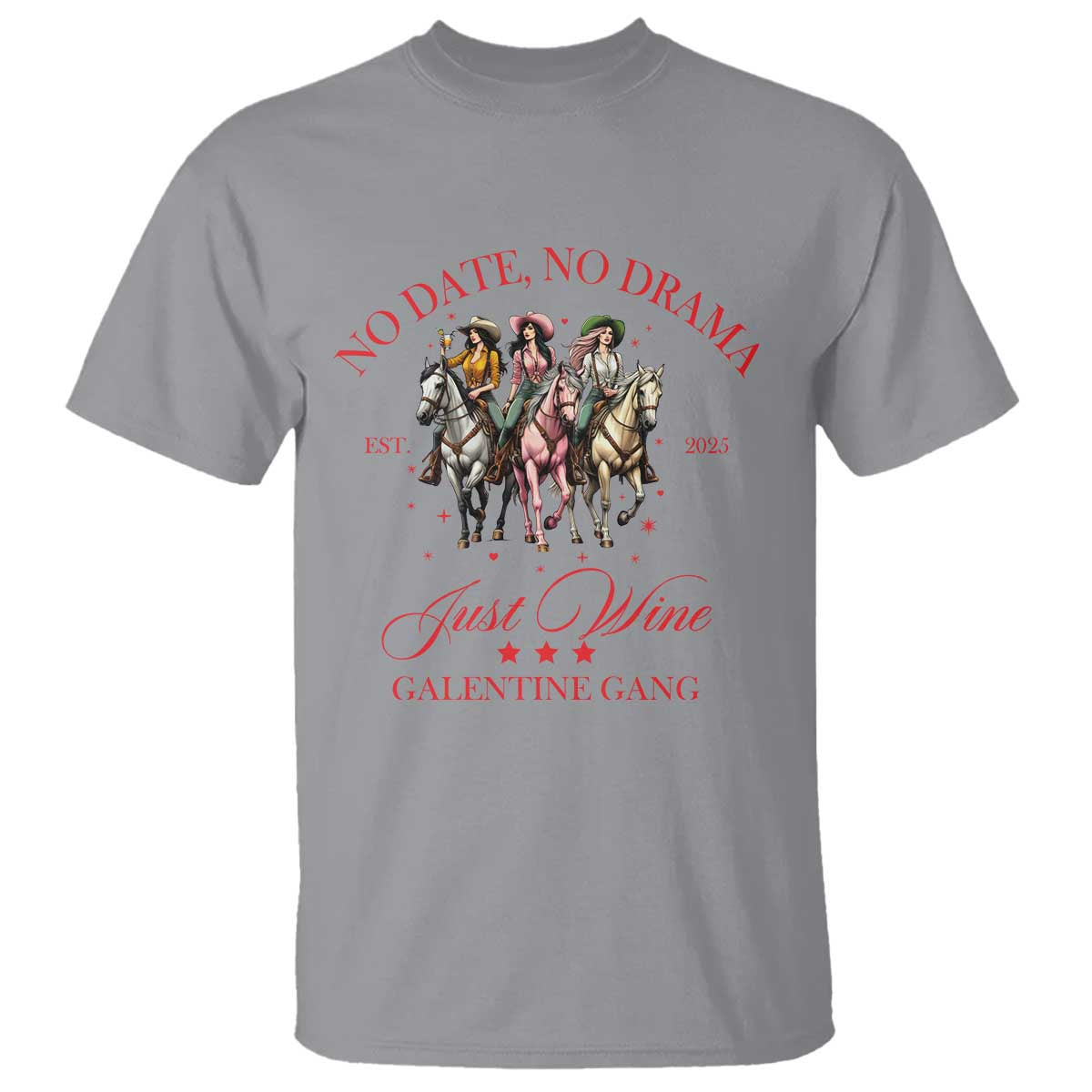 funny-galentines-day-t-shirt-no-date-no-drama-just-wine-galentine-gang