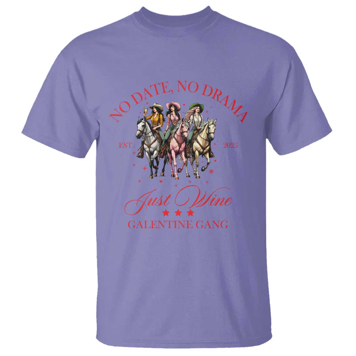 funny-galentines-day-t-shirt-no-date-no-drama-just-wine-galentine-gang