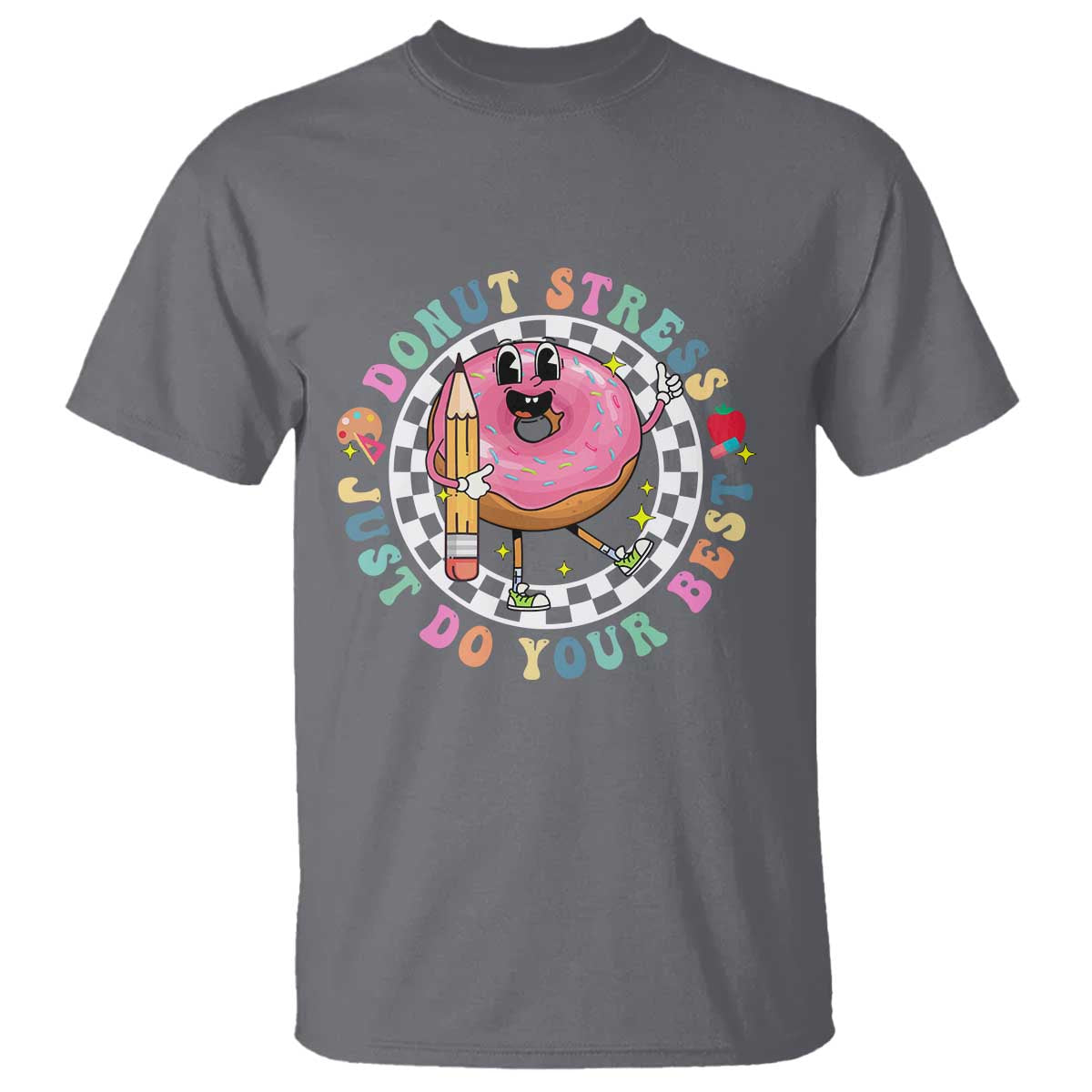 funny-testing-day-teacher-t-shirt-donut-stress-just-do-your-best