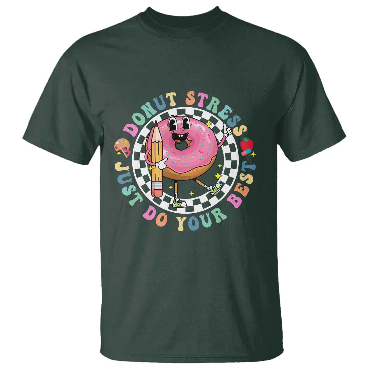 funny-testing-day-teacher-t-shirt-donut-stress-just-do-your-best