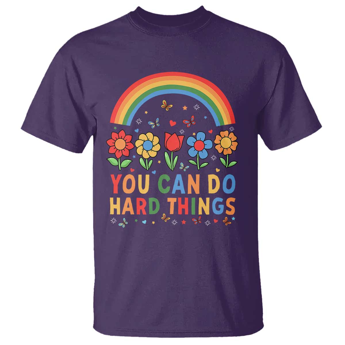 funny-you-can-do-hard-things-t-shirt-motivational-quote-flowers-rainbow