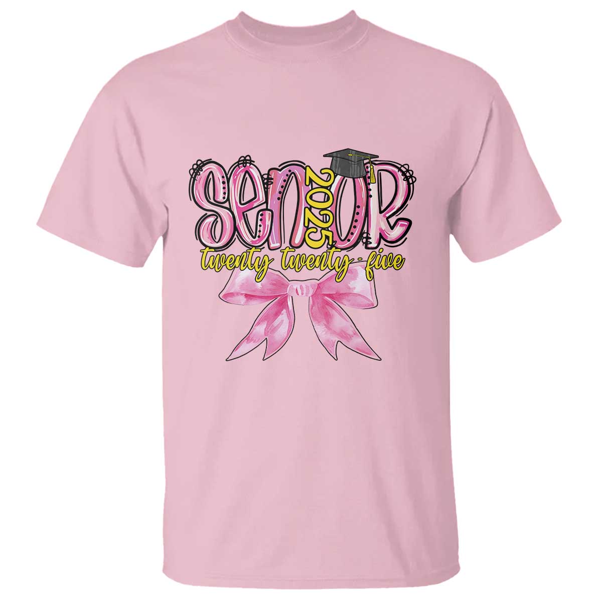 funny-senior-est-2025-graduation-t-shirt-twenty-twenty-five-pink-bow
