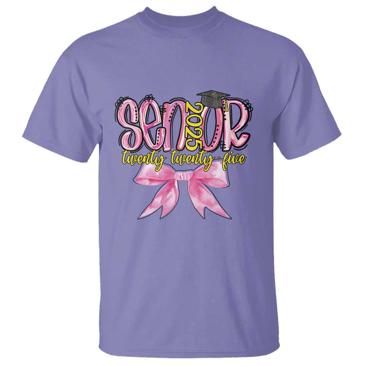 funny-senior-est-2025-graduation-t-shirt-twenty-twenty-five-pink-bow