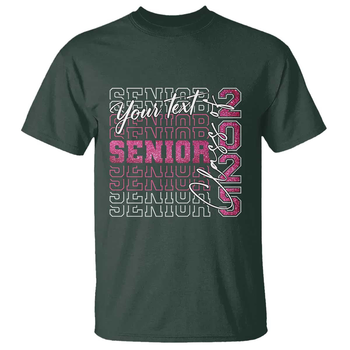 personalized-senior-2025-t-shirt-custom-text-class-of-2025-graduation-glitter-print