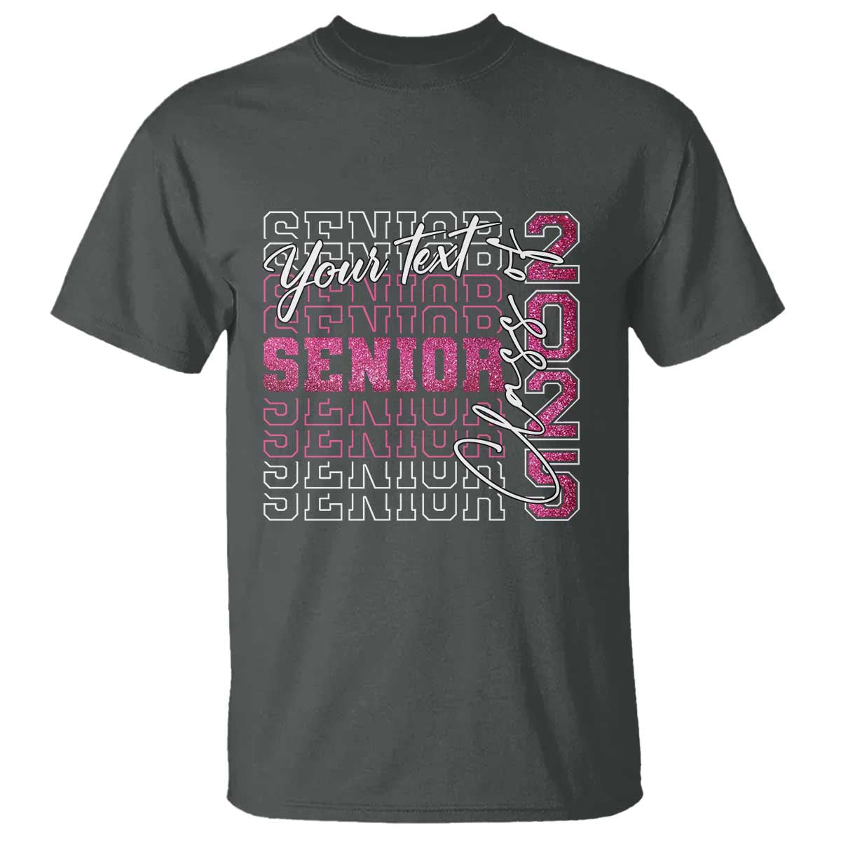 personalized-senior-2025-t-shirt-custom-text-class-of-2025-graduation-glitter-print