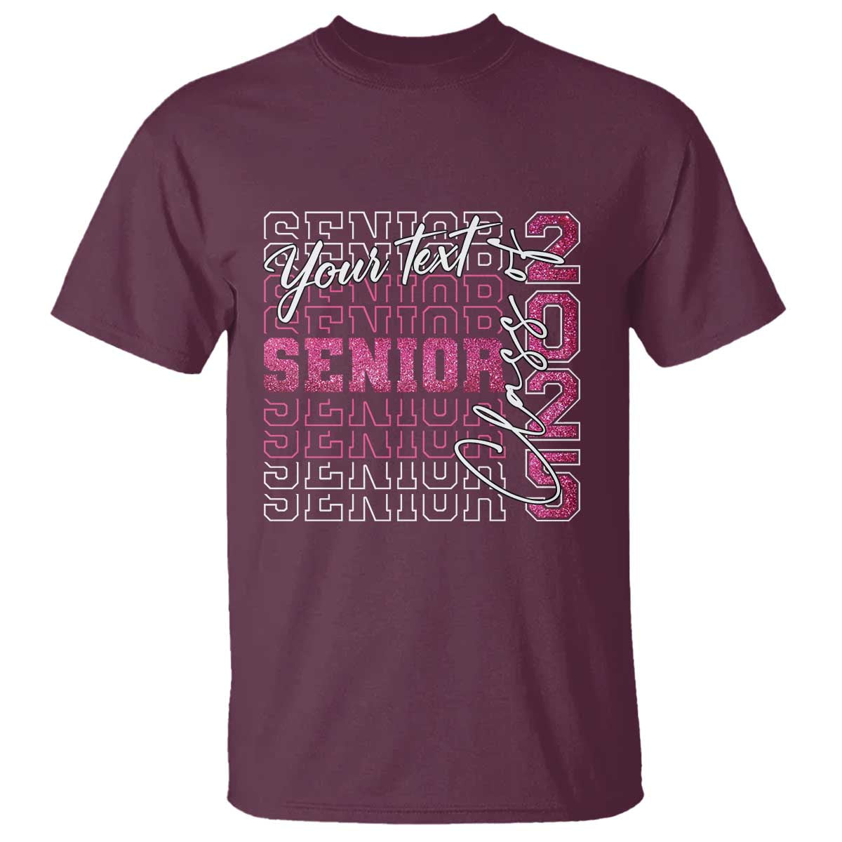 personalized-senior-2025-t-shirt-custom-text-class-of-2025-graduation-glitter-print
